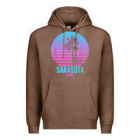 Chestnut sarasota florida vintage retro palm tree t shirt Premium Hoodie - linhVisuals