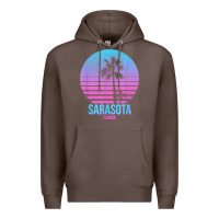 Coffee sarasota florida vintage retro palm tree t shirt Premium Hoodie - linhVisuals