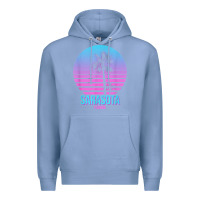 Colony Blue sarasota florida vintage retro palm tree t shirt Premium Hoodie - linhVisuals