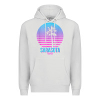 Dove Grey sarasota florida vintage retro palm tree t shirt Premium Hoodie - linhVisuals