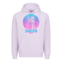 Lilac sarasota florida vintage retro palm tree t shirt Premium Hoodie - linhVisuals