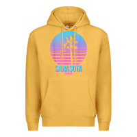 Mustard sarasota florida vintage retro palm tree t shirt Premium Hoodie - linhVisuals