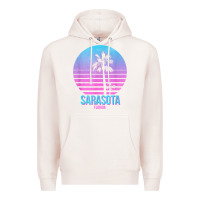 Pale Pink sarasota florida vintage retro palm tree t shirt Premium Hoodie - linhVisuals