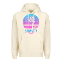 Sandshell sarasota florida vintage retro palm tree t shirt Premium Hoodie - linhVisuals