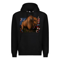 Black American Bison Premium Hoodie - Jasminsmagicworld