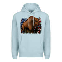 Blue Mist American Bison Premium Hoodie - Jasminsmagicworld