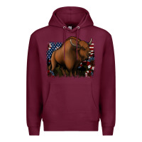 Burgundy American Bison Premium Hoodie - Jasminsmagicworld