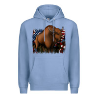 Colony Blue American Bison Premium Hoodie - Jasminsmagicworld