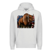 Dove Grey American Bison Premium Hoodie - Jasminsmagicworld