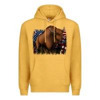 Mustard American Bison Premium Hoodie - Jasminsmagicworld