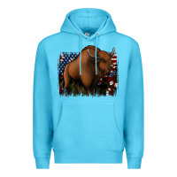 Ocean Blue American Bison Premium Hoodie - Jasminsmagicworld