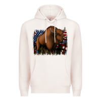 Pale Pink American Bison Premium Hoodie - Jasminsmagicworld