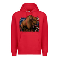 Red American Bison Premium Hoodie - Jasminsmagicworld
