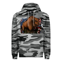 Slate Camo American Bison Premium Hoodie - Jasminsmagicworld