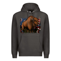 Smoke American Bison Premium Hoodie - Jasminsmagicworld