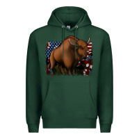 Sports Green American Bison Premium Hoodie - Jasminsmagicworld