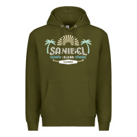 Army Green sanibel island retro style florida t shirt Premium Hoodie - linhVisuals
