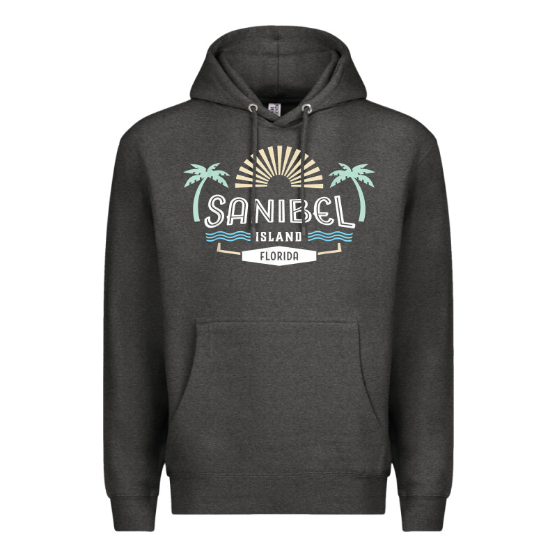 Sanibel Island Retro Style Florida T Shirt Premium Hoodie by linhVisuals | Teevron