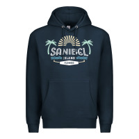 Navy sanibel island retro style florida t shirt Premium Hoodie - linhVisuals