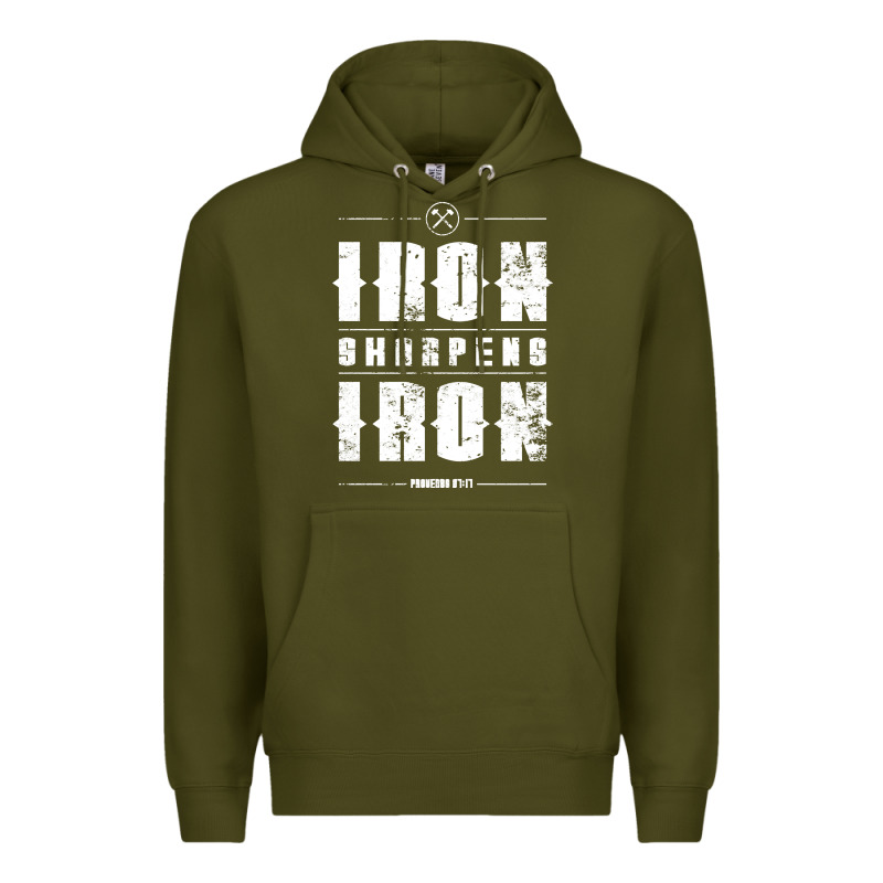 Iron Sharpens Iron Proverbs Christian Bible Verse Religious Pullover H Premium Hoodie by linhVisuals | Teevron