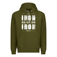 Army Green iron sharpens iron proverbs christian bible verse religious pullover h Premium Hoodie - linhVisuals