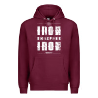 Burgundy iron sharpens iron proverbs christian bible verse religious pullover h Premium Hoodie - linhVisuals