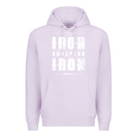 Lilac iron sharpens iron proverbs christian bible verse religious pullover h Premium Hoodie - linhVisuals