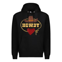 Black howdy shirt western rodeo country cowboy texan t shirt Premium Hoodie - linhVisuals