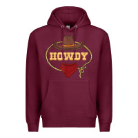 Burgundy howdy shirt western rodeo country cowboy texan t shirt Premium Hoodie - linhVisuals