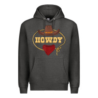 Charcoal Heather howdy shirt western rodeo country cowboy texan t shirt Premium Hoodie - linhVisuals