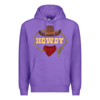 Purple howdy shirt western rodeo country cowboy texan t shirt Premium Hoodie - linhVisuals