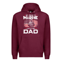 Burgundy my favorite marine calls me dad t  shirt father's day flag my favorite Premium Hoodie - linhVisuals
