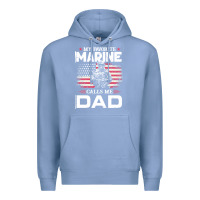 Colony Blue my favorite marine calls me dad t  shirt father's day flag my favorite Premium Hoodie - linhVisuals
