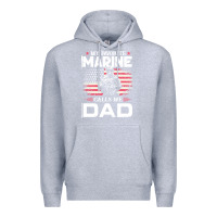 Heather Grey my favorite marine calls me dad t  shirt father's day flag my favorite Premium Hoodie - linhVisuals