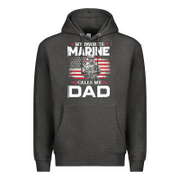 Charcoal Heather my favorite marine calls me dad t  shirt father's day flag my favorite Premium Hoodie - linhVisuals