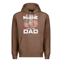 Chestnut my favorite marine calls me dad t  shirt father's day flag my favorite Premium Hoodie - linhVisuals