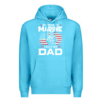 Ocean Blue my favorite marine calls me dad t  shirt father's day flag my favorite Premium Hoodie - linhVisuals