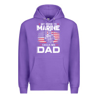 My Favorite Marine Calls Me Dad T  Shirt Father's Day Flag My Favorite Premium Hoodie | Teevron