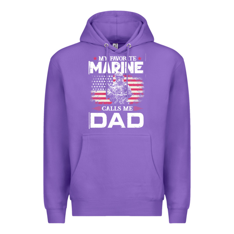 My Favorite Marine Calls Me Dad T  Shirt Father's Day Flag My Favorite Premium Hoodie by linhVisuals | Teevron