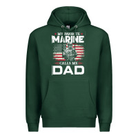 Sports Green my favorite marine calls me dad t  shirt father's day flag my favorite Premium Hoodie - linhVisuals