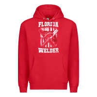 Red welding longsleeves t shirt florida fl american welder gifts Premium Hoodie - linhVisuals