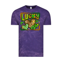 Cloud Purple lucky st patricks day hearts Vintage Tee - LillyAllenDesigns
