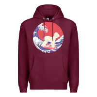 Burgundy bedlington terrier t  shirt bedlington terrier gifts   ocean waves sur Premium Hoodie - linhVisuals