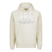 Oatmeal Heather boston skyline t shirt for women, men, girls & boys Premium Hoodie - linhVisuals