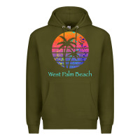 Army Green west palm beach tropical t shirt for family vacations Premium Hoodie - linhVisuals