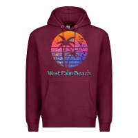 Burgundy west palm beach tropical t shirt for family vacations Premium Hoodie - linhVisuals