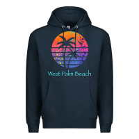 Navy west palm beach tropical t shirt for family vacations Premium Hoodie - linhVisuals