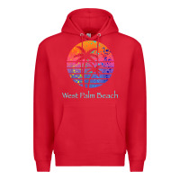 Red west palm beach tropical t shirt for family vacations Premium Hoodie - linhVisuals