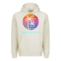 Oatmeal Heather west palm beach tropical t shirt for family vacations Premium Hoodie - linhVisuals