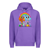 Purple cn the amazing world of gumball & darwin rainbow portrait pullover hoo Premium Hoodie - linhVisuals